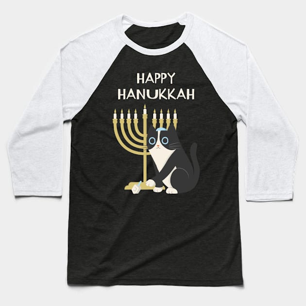 Happy Hanukkah Baseball T-Shirt by Distefano